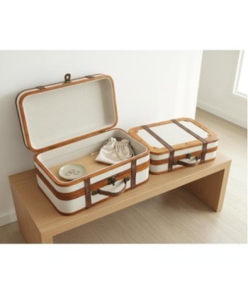 Set de 2 Maletas de Almacenamiento Decorativas Vintage, Ideal para Organización del Hogar, Caja para Joyas y