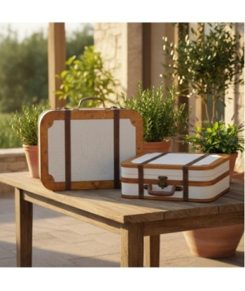 Set de 2 Maletas de Almacenamiento Decorativas Vintage, Ideal para Organización del Hogar, Caja para Joyas y