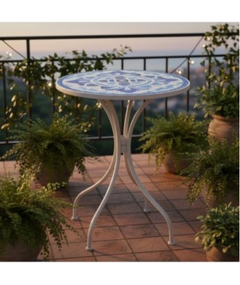 Mesa Mosaico Exterior Decorativa para Jardín, Terraza o Balcón, Resistente y Elegante, Ideal para Espacios Pequeños