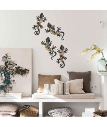 By SIGRIS Lagartos Medianos De Metal Incluye 2 Unidades Adorno Pared Jardín Colección Rústico Signes Grimalt Decor