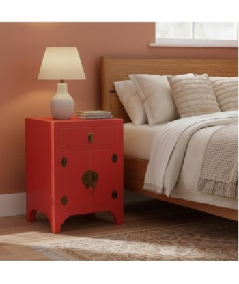 Mesita de Noche Moderna con Almacenamiento, Diseño Compacto, Ideal para Dormitorio y Sala de Estar, Estilo India