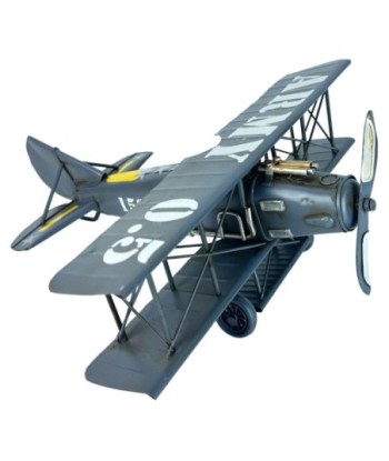 Modelo de Avión Vintage de Metal Azul, Regalo Ideal para Entusiastas de la Aviación y Decoración del Hogar