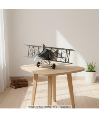 Modelo de Avión Vintage de Metal Azul, Regalo Ideal para Entusiastas de la Aviación y Decoración del Hogar