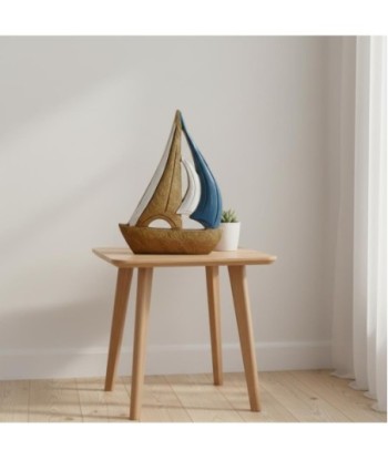 Barco Velero Decorativo de Madera para Hogar y Oficina - Modelo Náutico Estilo Marítimo - Regalo Ideal para Amantes