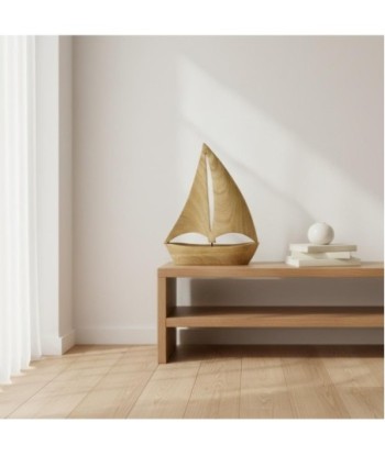 Modelo de Barco Decorativo Artesanal de Madera, Diseño Náutico para Decoración del Hogar, Ideal para Amantes
