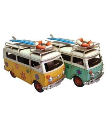 Furgoneta Vintage Metal Multicolor - Modelo Retro Decorativo - Regalo Coleccionista - Vehículo Clásico Miniatura