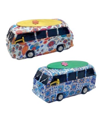 Furgoneta Vintage de Resina Multicolor, Modelo Decorativo para Coleccionistas y Amantes del Modelismo