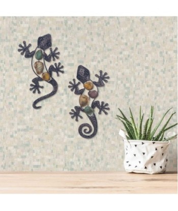 Decor and Go Lagartos Pq. Incluye set de 2 Unidades Adorno Pared de Apliques Metal Colección Rústico