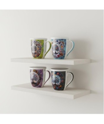 Mug de Porcelana con Filtro de Árbol, Ideal para Té, Regalo Perfecto con Caja, Diseño Exclusivo para Amantes