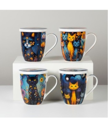 Taza de Gato con Filtro y Caja de Regalo, Ideal para Té, Diseño Creativo para Amantes de los Gatos, Perfecto