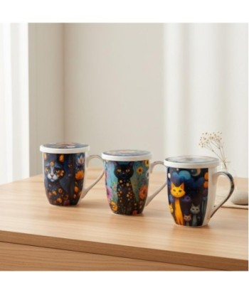 Taza de Gato con Filtro y Caja de Regalo, Ideal para Té, Diseño Creativo para Amantes de los Gatos, Perfecto