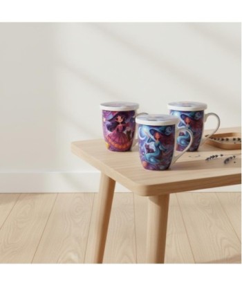 Taza de Té con Filtro de Cerámica, Diseño de Bruja, Incluye Caja de Regalo, Ideal para Regalos Originales y Decorativos