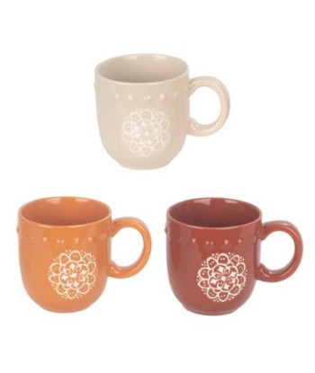 Mug de Porcelana Bohemio, Set de 3 Tazas de Café, Diseño Moderno para Decoración de Cocina y Oficina, Ideal para