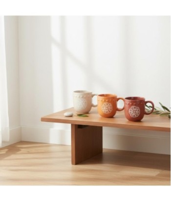 Mug de Porcelana Bohemio, Set de 3 Tazas de Café, Diseño Moderno para Decoración de Cocina y Oficina, Ideal para