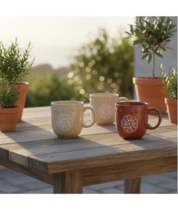 Mug de Porcelana Bohemio, Set de 3 Tazas de Café, Diseño Moderno para Decoración de Cocina y Oficina, Ideal para