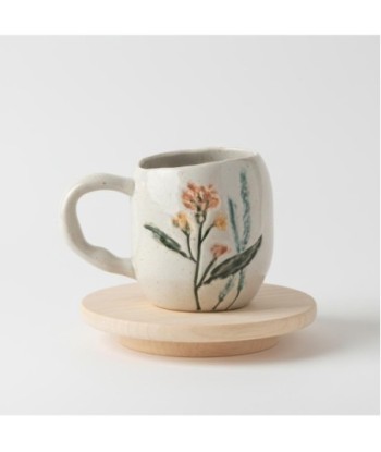 Mug de Flores Diseño Bohemio, Taza de Gres para Café o Té, Regalo Original para Amantes de la Decoración, Hogar Mug de Flores Diseño Bohemio, Taza de Gres para Café o Té, Regalo Original para Amantes de la Decoración, Hogar