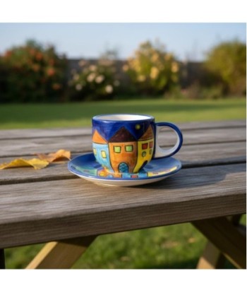 Elegante Taza de Café con Plato para Desayuno, Taza Cerámica con Diseño Moderno, Ideal para Té, Regalo Perfecto