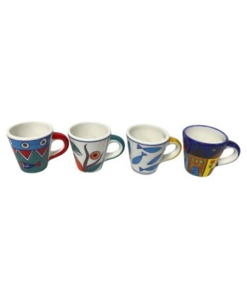 Taza de Café Cerámica Diseño Elegante, Set 4 Unidades, Ideal para Hogar, Oficina, Decoración, Regalo Original