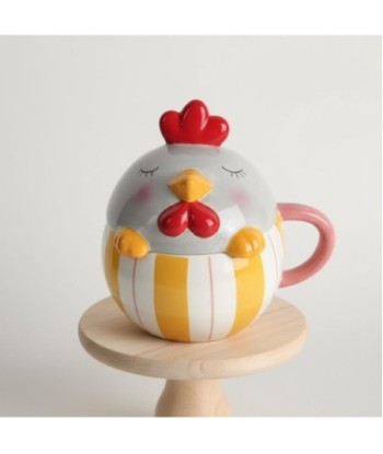 Mug Decorativo de Cerámica con Diseño de Gallina para Café, Té y Bebidas Calientes, Ideal para Regalo y Decoración