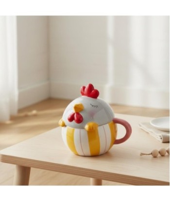Mug Decorativo de Cerámica con Diseño de Gallina para Café, Té y Bebidas Calientes, Ideal para Regalo y Decoración