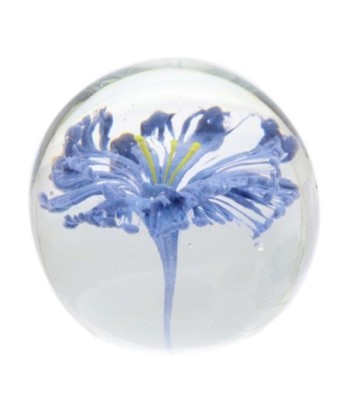 Pisapapel Flor Decorativo en Vidrio Azul, Elegante Accesorio de Oficina y Regalo Original para Amantes de la