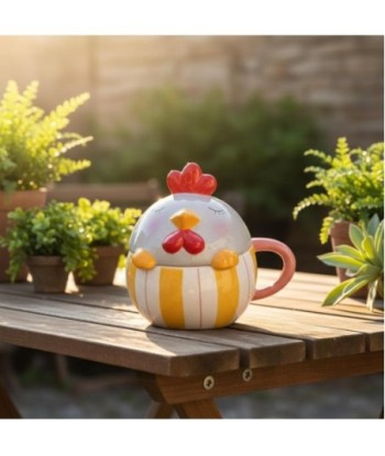 Mug Decorativo de Cerámica con Diseño de Gallina para Café, Té y Bebidas Calientes, Ideal para Regalo y Decoración