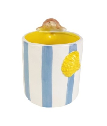 Mug Tortuga Diseño Marinero - Taza Original de Porcelana Azul - Regalo Perfecto para Amantes del Océano