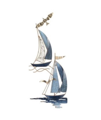 Adorno de Pared Barco Velero Decoración Náutica para Hogar, Diseño Metálico de Estilo Marinero, Ideal para Sala