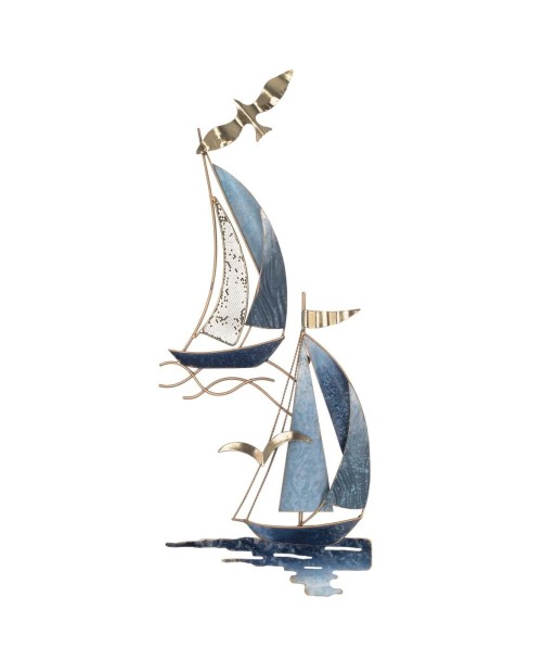 Adorno de Pared Barco Velero Decoración Náutica para Hogar, Diseño Metálico de Estilo Marinero, Ideal para Sala