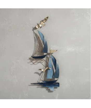 Adorno de Pared Barco Velero Decoración Náutica para Hogar, Diseño Metálico de Estilo Marinero, Ideal para Sala