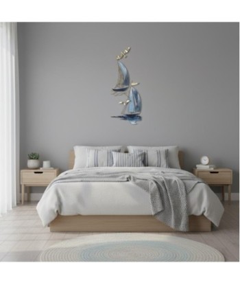 Adorno de Pared Barco Velero Decoración Náutica para Hogar, Diseño Metálico de Estilo Marinero, Ideal para Sala