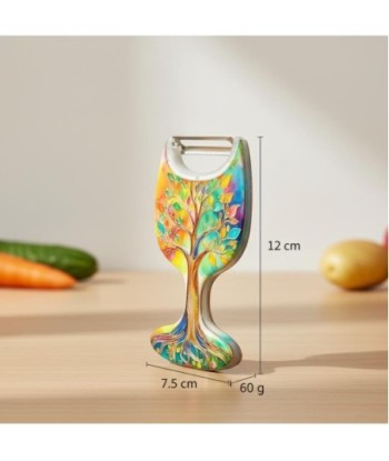 Pelador Multifuncional 4 en 1, Diseño Árbol de la Vida, Ideal para Cocina, Regalo Práctico, Herramienta de Cocina
