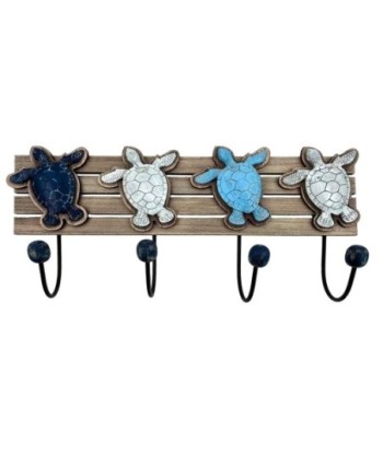 Perchero Pared Tortugas Decorativo 4 Ganchos - Diseño Original Marinero - Ideal para Hogar y Oficina - Fácil