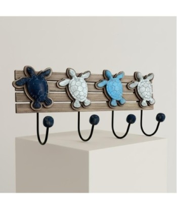 Perchero Pared Tortugas Decorativo 4 Ganchos - Diseño Original Marinero - Ideal para Hogar y Oficina - Fácil