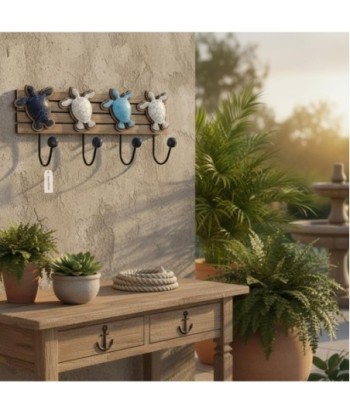 Perchero Pared Tortugas Decorativo 4 Ganchos - Diseño Original Marinero - Ideal para Hogar y Oficina - Fácil