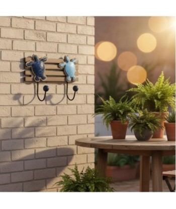 Perchero de Pared con Diseño de Tortugas, Decoración Náutica con 2 Pomos, Ideal para Hogar, Oficina o Regalo