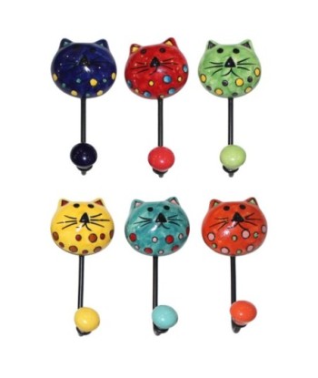 Perchero de Pared Decorativo con Diseño de Gato y 6 Ganchos, Ideal para Organizar y Decorar el Hogar