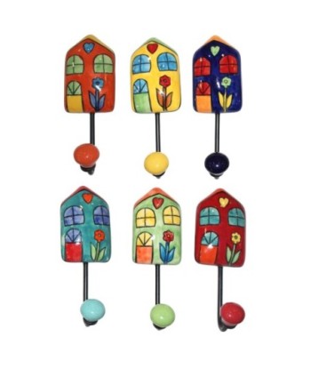 Perchero de Pared con Gancho de Cerámica Decorativa - Diseño Étnico para Colgar Ropa y Accesorios