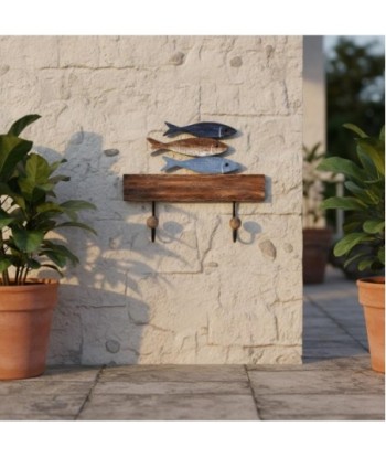 Perchero de Pared Diseño Peces con 2 Ganchos Decorativos Ideal para Hogar, Oficina o Regalo Náutico