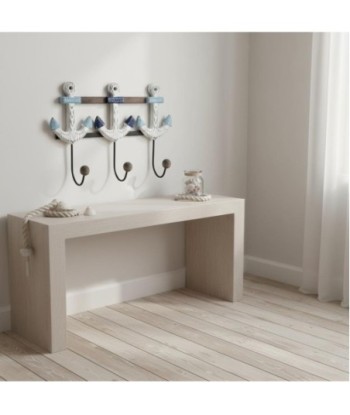 Perchero de Pared Ancla con 3 Ganchos Decorativos para Hogar - Diseño Náutico en Blanco