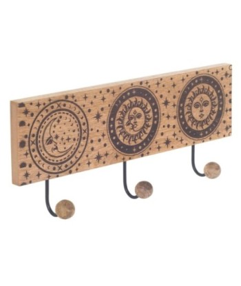 Percha Decorativa Sol y Luna para Pared, Diseño Étnico, Ideal para Colgar Ropa y Accesorios, Decoración de Hogar