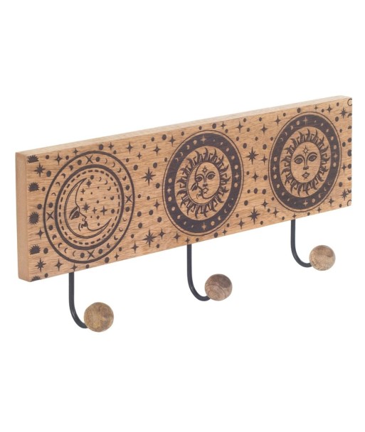 Percha Decorativa Sol y Luna para Pared, Diseño Étnico, Ideal para Colgar Ropa y Accesorios, Decoración de Hogar