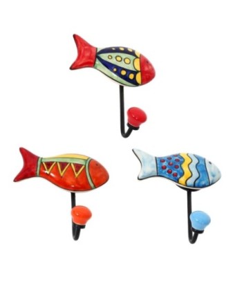 Percha Decorativa de Pared con 3 Ganchos Diseño Pez para Colgar Ropa y Accesorios, Ideal para Hogar