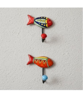 Percha Decorativa de Pared con 3 Ganchos Diseño Pez para Colgar Ropa y Accesorios, Ideal para Hogar