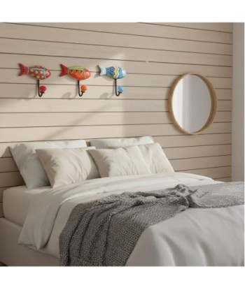 Percha Decorativa de Pared con 3 Ganchos Diseño Pez para Colgar Ropa y Accesorios, Ideal para Hogar