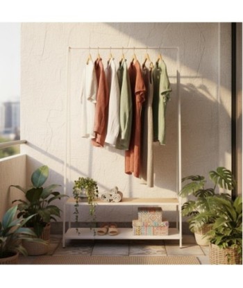 Perchero de Pie con Diseño Elegante para Ropa y Accesorios, Organizador de Entrada y Dormitorio, Resistente y