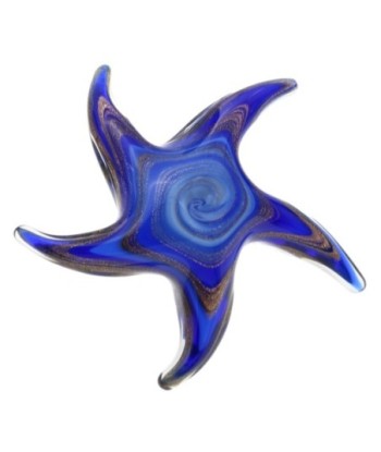 Pisapapel Estrella Mar de Vidrio Azul, Decoración Elegante para Oficina y Hogar, Accesorio de Escritorio Único
