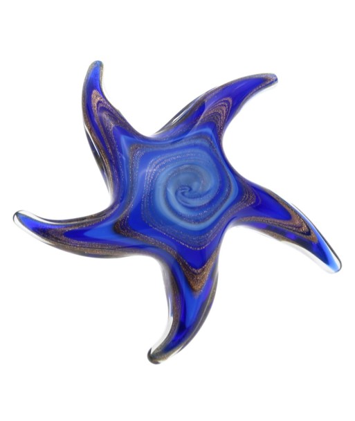 Pisapapel Estrella Mar de Vidrio Azul, Decoración Elegante para Oficina y Hogar, Accesorio de Escritorio Único