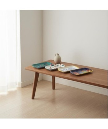 Plato Decorativo Cerámica Artesanal, Set de 4, Diseño Lavanda y Olivo, Ideal para Decoración de Mesa y Hogar