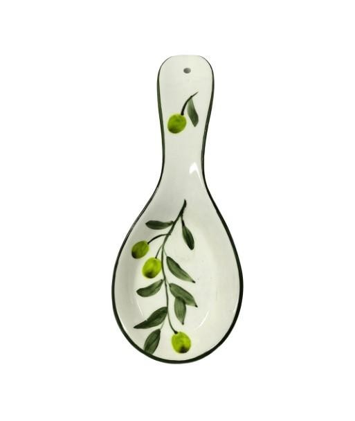 Apoyador de Cuchara de Olivo, Soporte de Cocina Decorativo para Utensilios, Diseño Elegante y Funcional